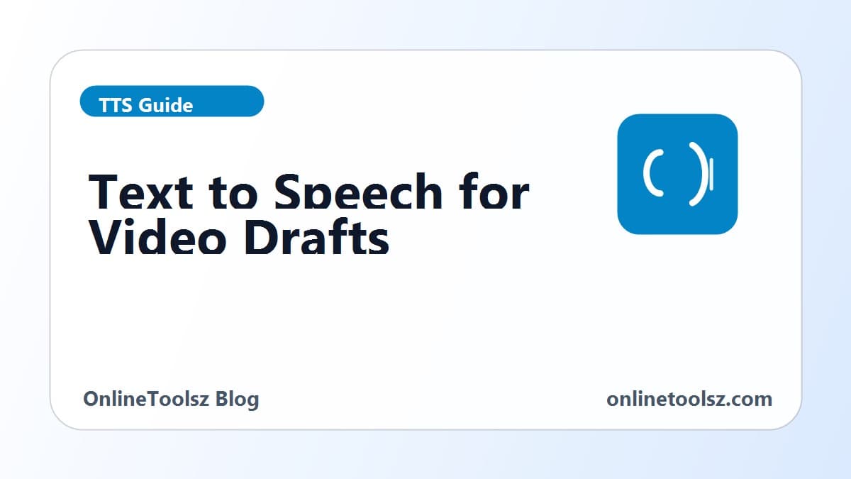 Text to speech for YouTube video drafts: a simple workflow